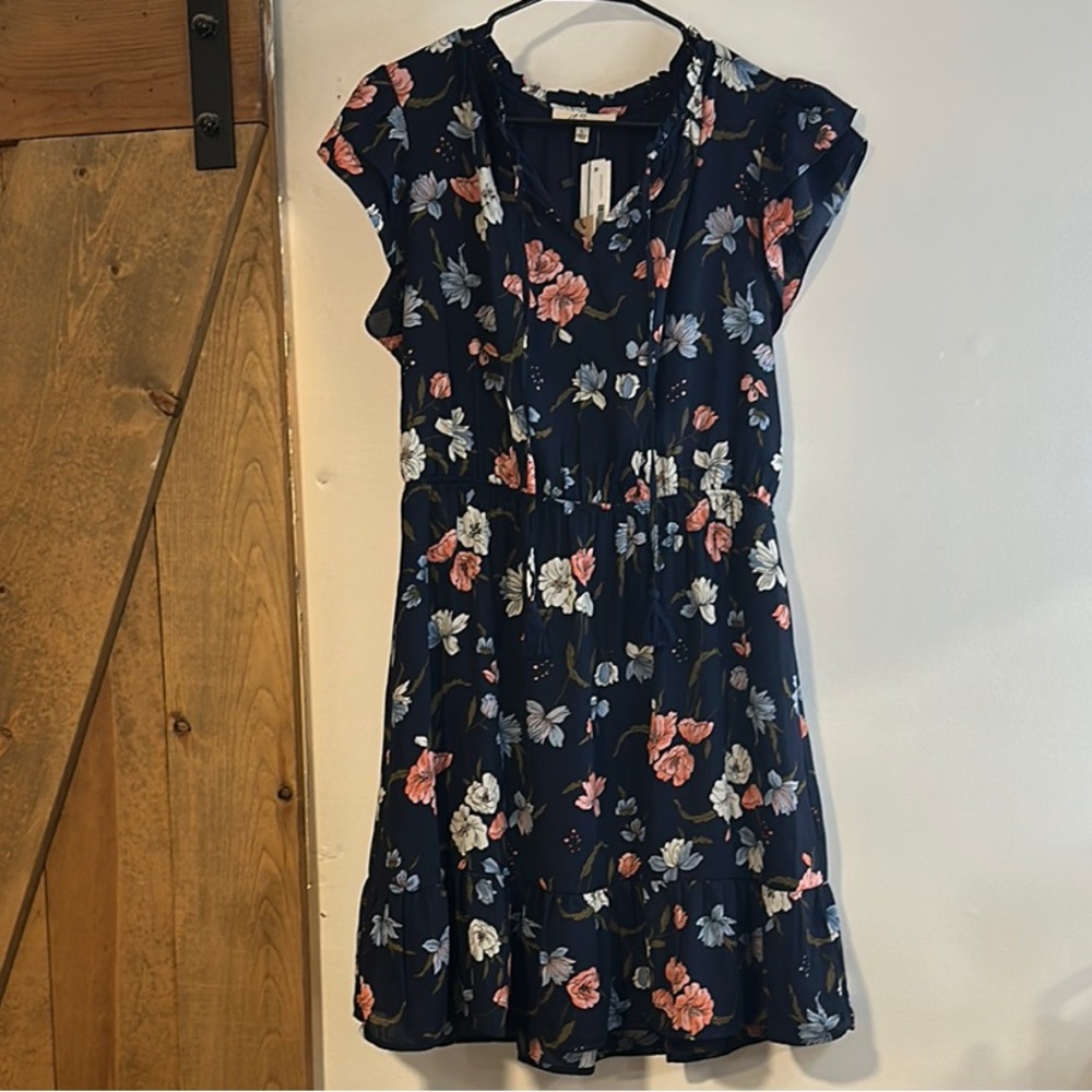 Floral Dress in Navy Blue-NWT